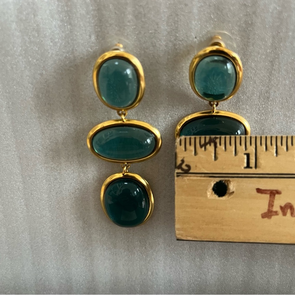 J.Crew Acetate Aqua Blue Drop Earrings - Picture 5 of 6